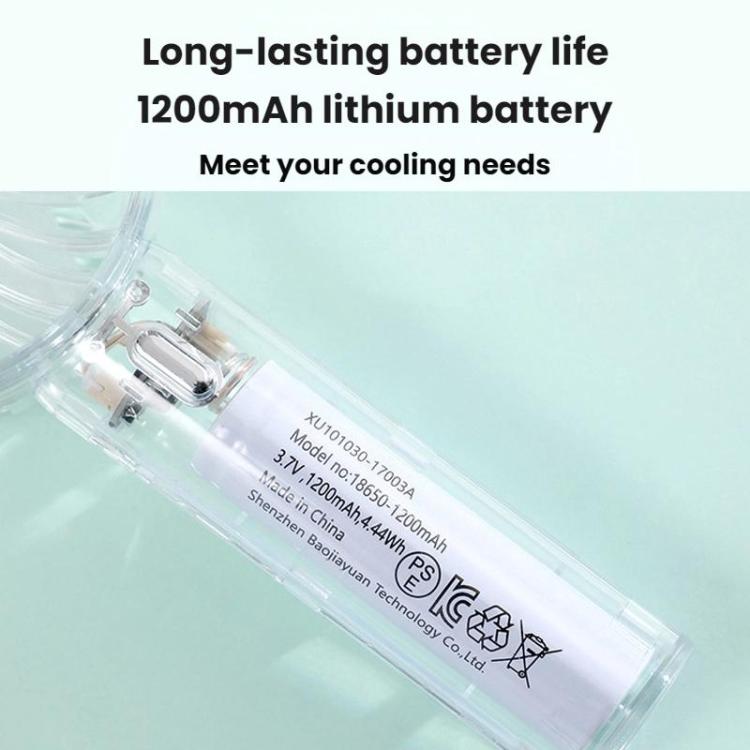 Ventilador portátil de mano transparente YL14 con conexión USB para exteriores., YL14