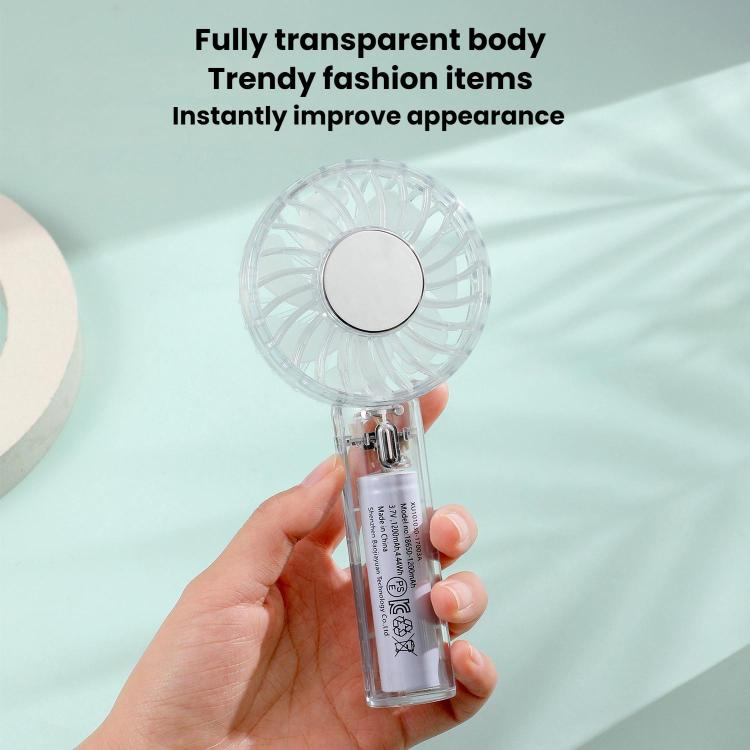 Ventilador portátil de mano transparente YL14 con conexión USB para exteriores., YL14