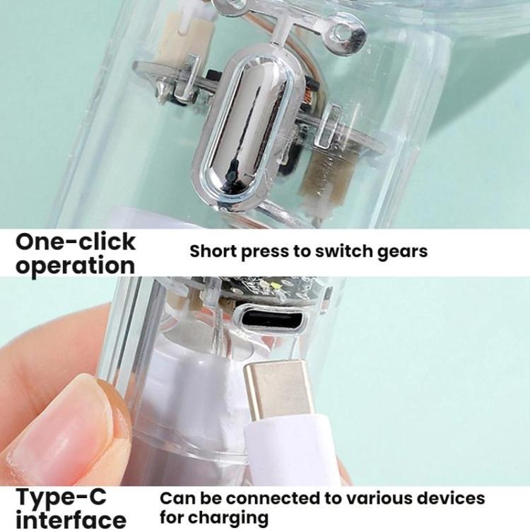 Ventilador portátil de mano transparente YL14 con conexión USB para exteriores., YL14