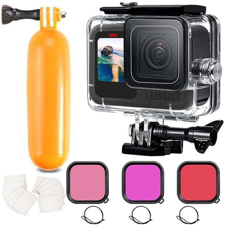 Kit de accesorios de buceo con filtro y carcasa impermeable para GoPro HERO12 Black /11 Black /10 Black /9 Black, For GoPro HERO12 Black /11 Black