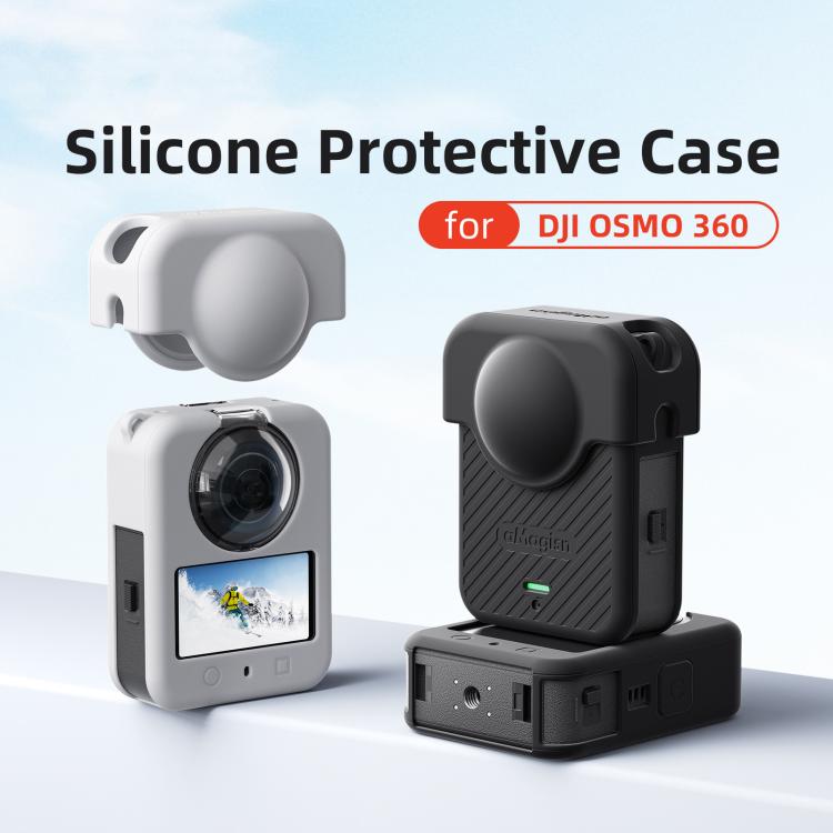 Juego de fundas de silicona aMagisn para la cámara DJI Osmo 360, con tapa para el objetivo y cordón para el cuello.