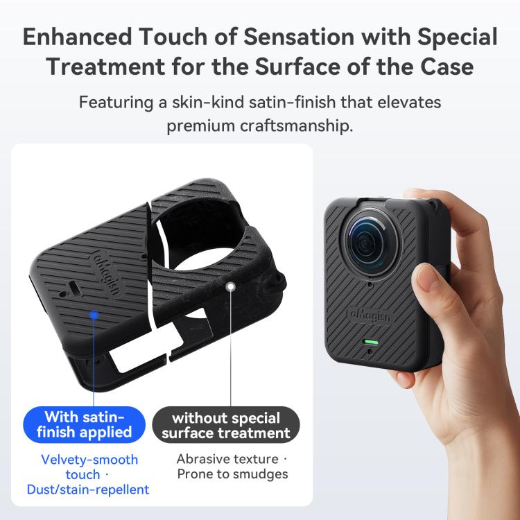 Juego de fundas de silicona aMagisn para la cámara DJI Osmo 360, con tapa para el objetivo y cordón para el cuello.