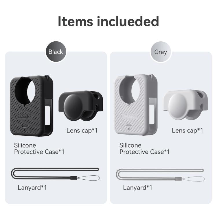 Juego de fundas de silicona aMagisn para la cámara DJI Osmo 360, con tapa para el objetivo y cordón para el cuello.