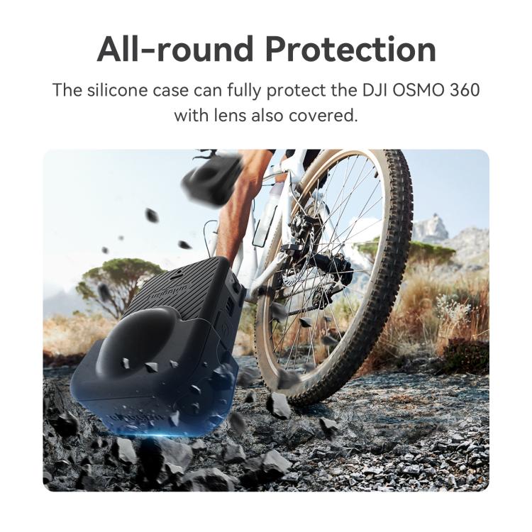 Juego de fundas de silicona aMagisn para la cámara DJI Osmo 360, con tapa para el objetivo y cordón para el cuello.