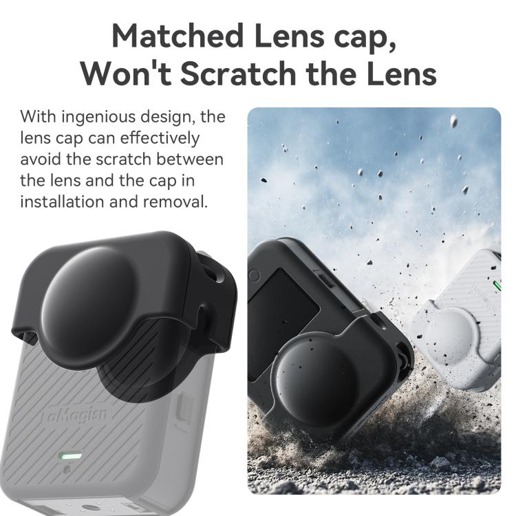 Juego de fundas de silicona aMagisn para la cámara DJI Osmo 360, con tapa para el objetivo y cordón para el cuello.