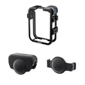 Jaula metálica de liberación rápida AMagisn para DJI Osmo 360 con tapas de lente dobles/individuales y soporte para cámara.