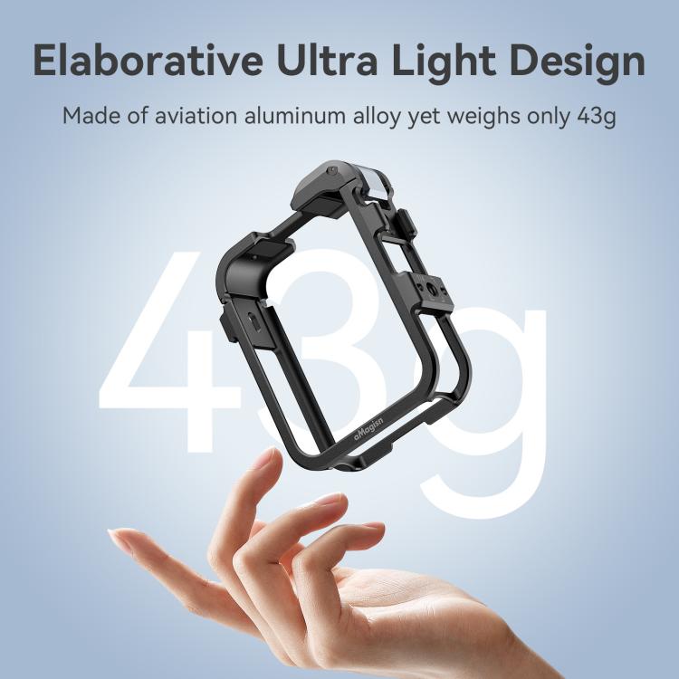 Jaula metálica de liberación rápida AMagisn para DJI Osmo 360 con tapas de lente dobles/individuales y soporte para cámara.