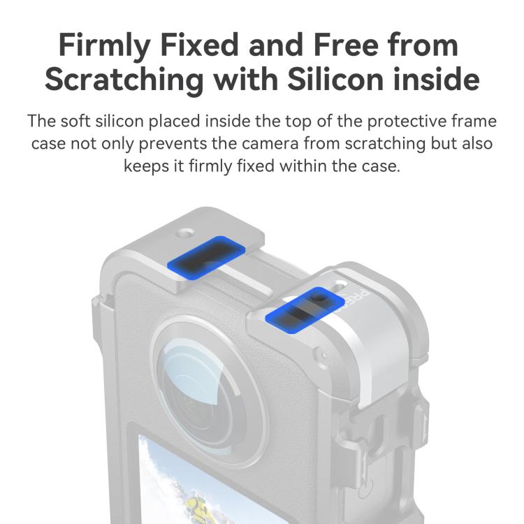 Jaula metálica de liberación rápida AMagisn para DJI Osmo 360 con tapas de lente dobles/individuales y soporte para cámara.