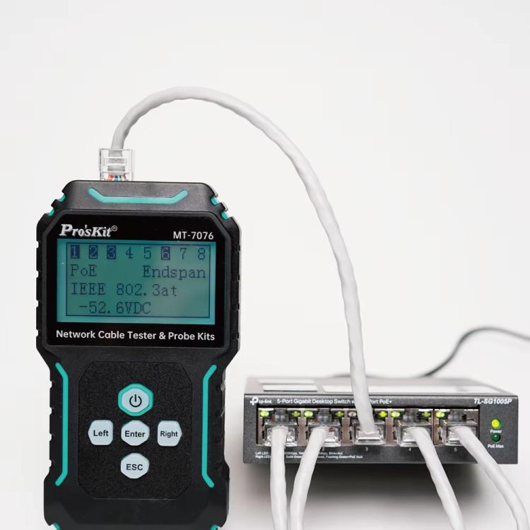 Localizador de cables para pruebas de red antiinterferencias ProsKit MT-7076 con pantalla LCD, MT-7076