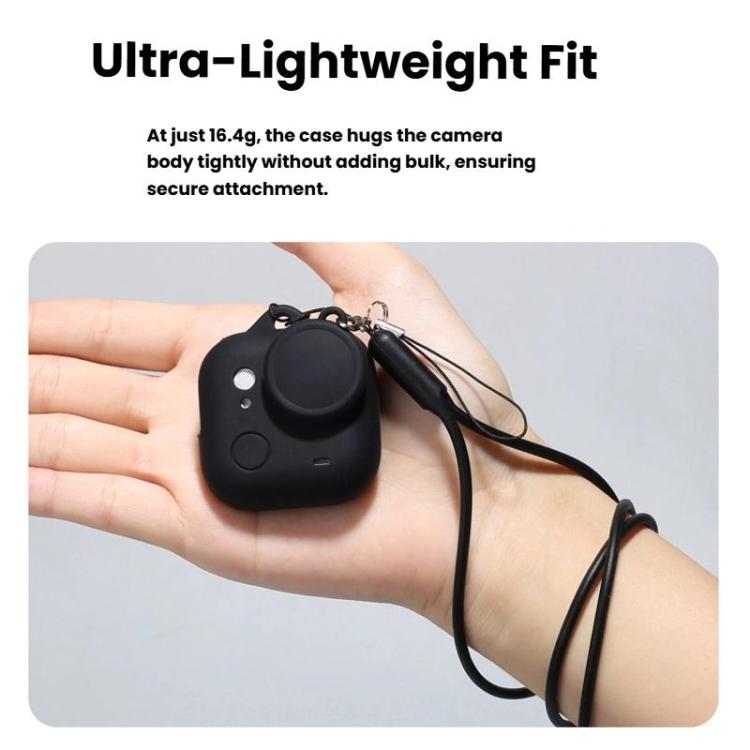 Funda de silicona y tapa de lente Insta360 GO Ultra con cordón, protector de cuerpo de cámara antiarañazos, Silicone Case & Lens Cap Set