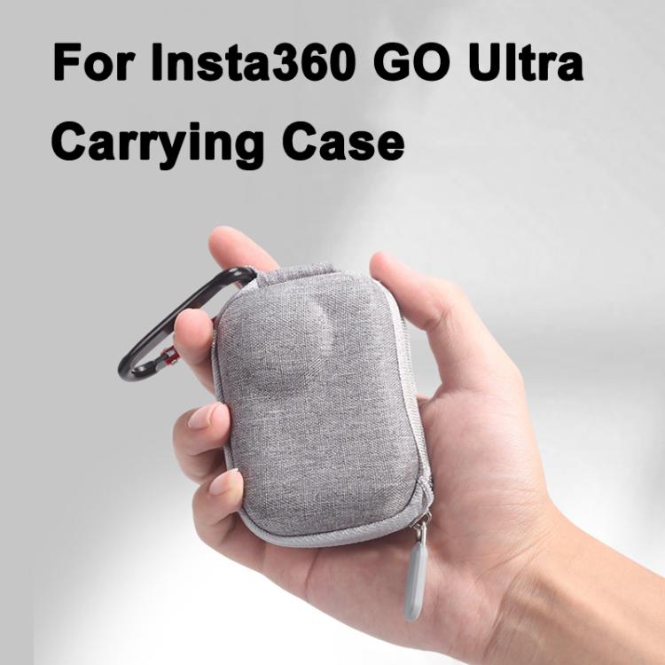 Funda de transporte Insta360 GO Ultra, bolsa de almacenamiento portátil de EVA a prueba de golpes con clip de mosquetón., Carrying Case Gray