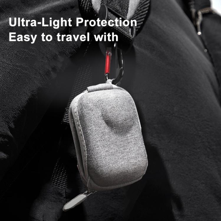 Funda de transporte Insta360 GO Ultra, bolsa de almacenamiento portátil de EVA a prueba de golpes con clip de mosquetón., Carrying Case Gray
