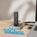 Estación de acoplamiento Blueendless SD08A para SSD M.2 NVMe, carcasa externa de doble bahía USB 3.2 Gen2 de 10 Gbps con función de clonación sin conexión con un solo botón., US Plug, EU Plug, UK Plug