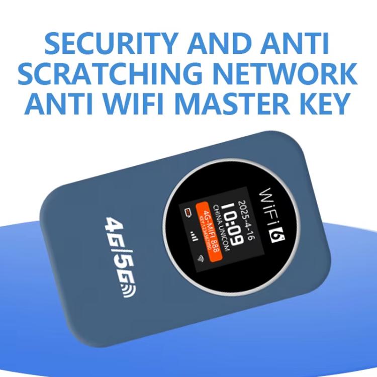 Punto de acceso WiFi portátil 4G/5G de 300 Mbps, router móvil con pantalla de hora y batería integrada de 3000 mAh., Asia Edition, Eurasian Edition