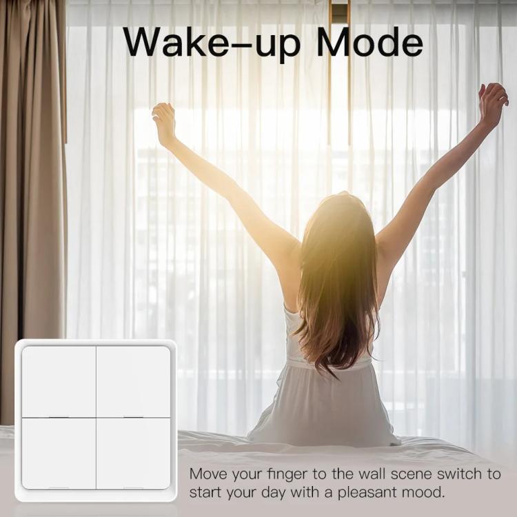 Interruptor inteligente inalámbrico Graffiti Smart Home con temporizador mediante aplicación y 4 botones adhesivos., 4-Buttons