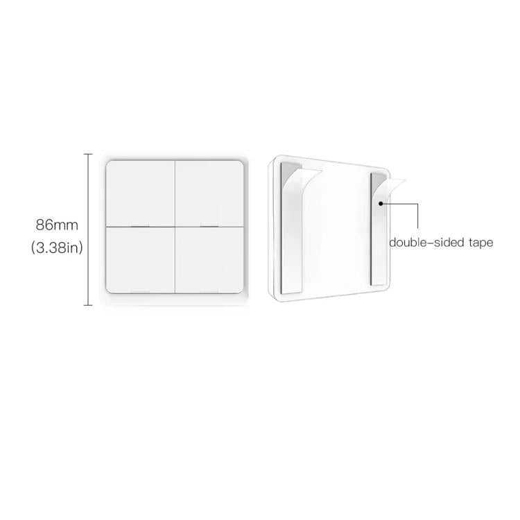 Interruptor inteligente inalámbrico Graffiti Smart Home con temporizador mediante aplicación y 4 botones adhesivos., 4-Buttons