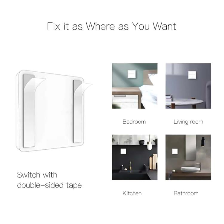Interruptor inteligente inalámbrico Graffiti Smart Home con temporizador mediante aplicación y 4 botones adhesivos., 4-Buttons