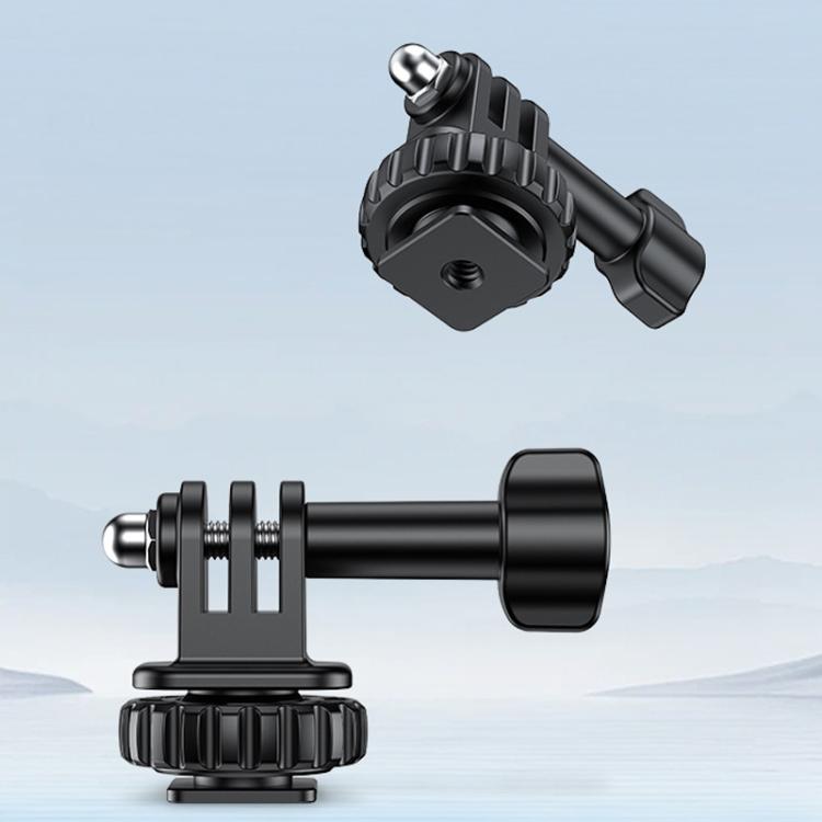 Adaptador VRIG AC24 de 1/4" con montura de zapata fría para cámara de acción, base de zapata fría para trípode externo de cámara.