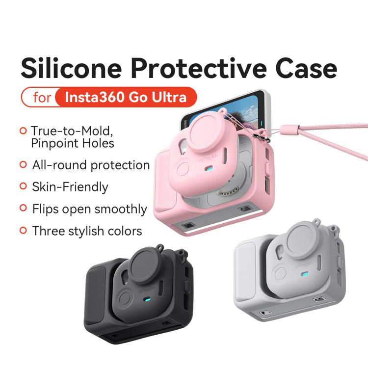 Funda protectora de silicona aMagisn para Insta360 Go Ultra. Carcasa de protección integral.