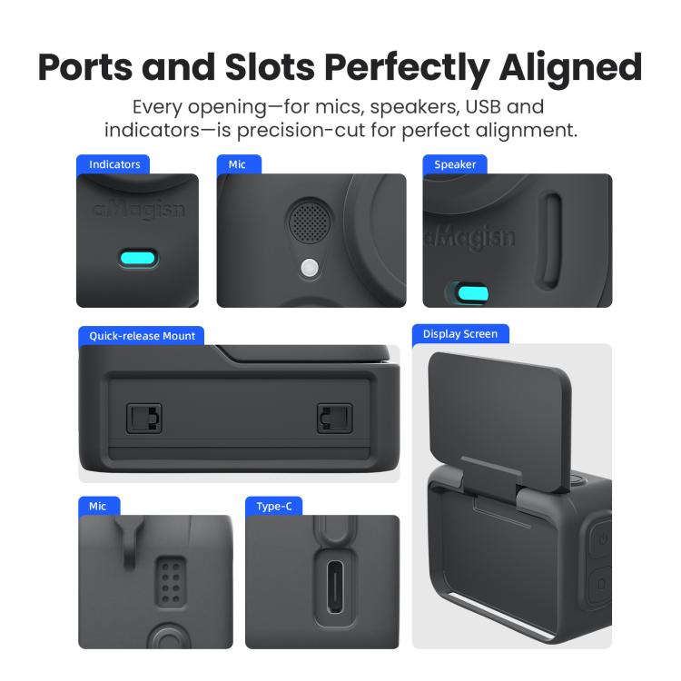 Funda protectora de silicona aMagisn para Insta360 Go Ultra. Carcasa de protección integral.