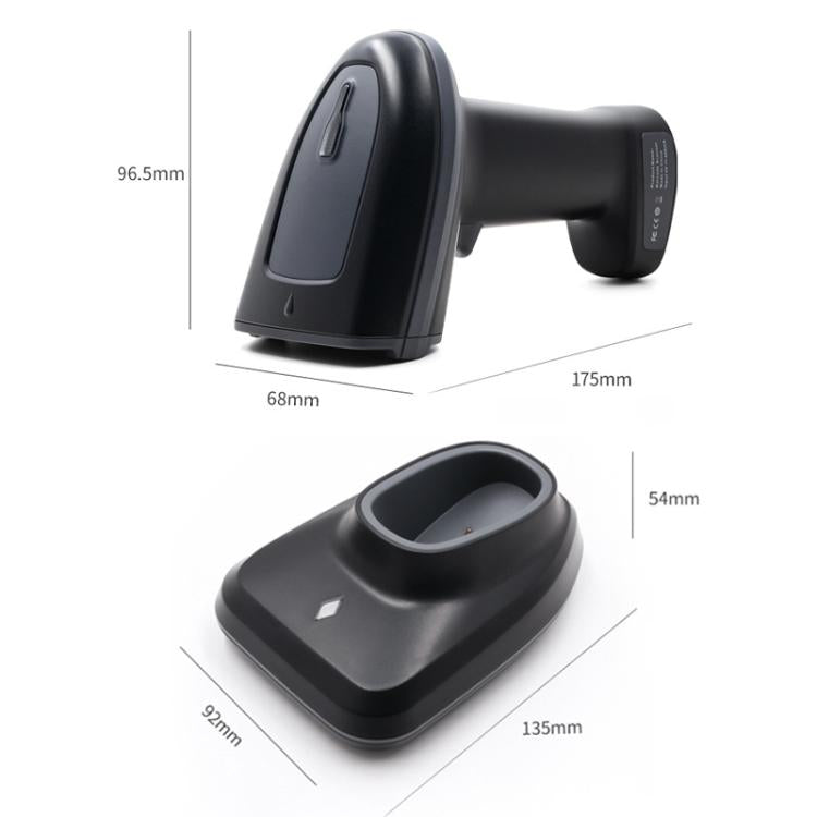 Escáner de código de barras QR inalámbrico de largo alcance con base., Single 2.4G, 2.4G + Bluetooth
