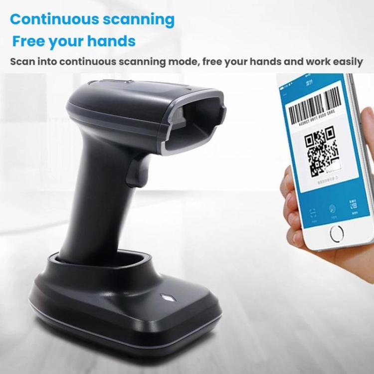 Escáner de código de barras QR inalámbrico de largo alcance con base., Single 2.4G, 2.4G + Bluetooth