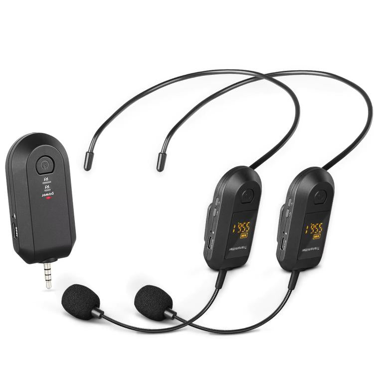Amplificador de micrófono inalámbrico 2.4G, micrófono portátil, 1 In 1 Lapel Clip, 1 In 1 Headwear, 1 In 2 Lapel Clip, 1 In 2 Headwear