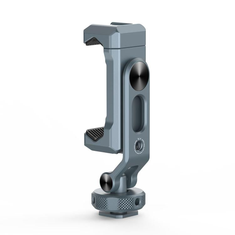 Soporte para teléfono de aleación de aluminio con doble cabezal y zapata fría, con dos orificios para tornillos de 1/4 de pulgada para tomas con inclinación horizontal/vertical., PH-18
