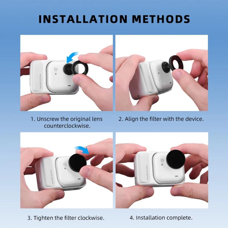 Accesorios para cámara con filtro de lente BRDRC para Insta360 Go Ultra, UV, CPL, ND16, ND8+ND16+ND32