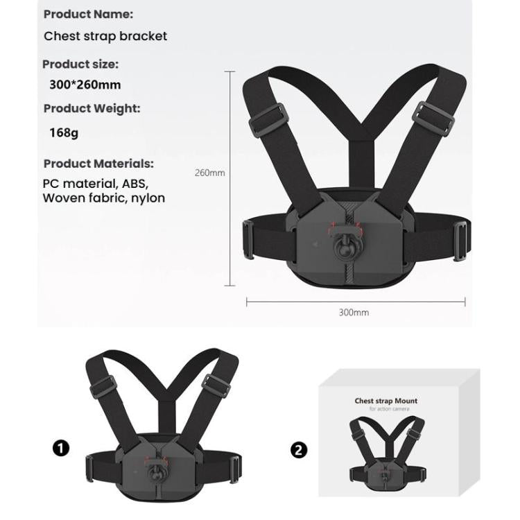 Arnés de pecho magnético universal de liberación rápida para cámaras de acción con grabación manos libres POV, Chest Mount