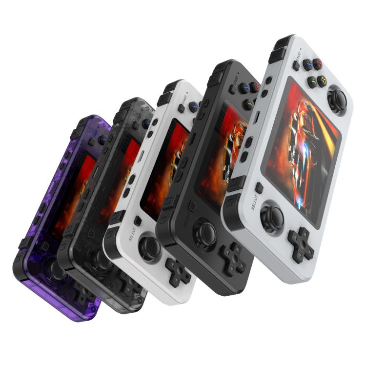 Consola de juegos portátil retro de bolsillo R36H con pantalla IPS de 3,5 pulgadas, 64G Transparent Purple, 64G Transparent Black, 64G White, 128G Transparent Purple, 128G Transparent Black, 128G White