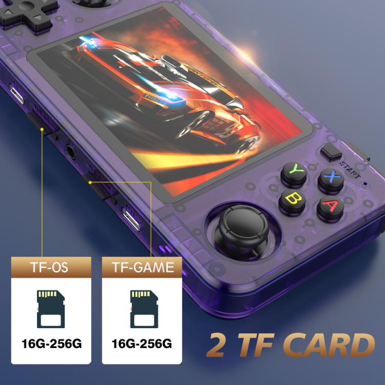 Consola de juegos portátil retro de bolsillo R36H con pantalla IPS de 3,5 pulgadas, 64G Transparent Purple, 64G Transparent Black, 64G White, 128G Transparent Purple, 128G Transparent Black, 128G White