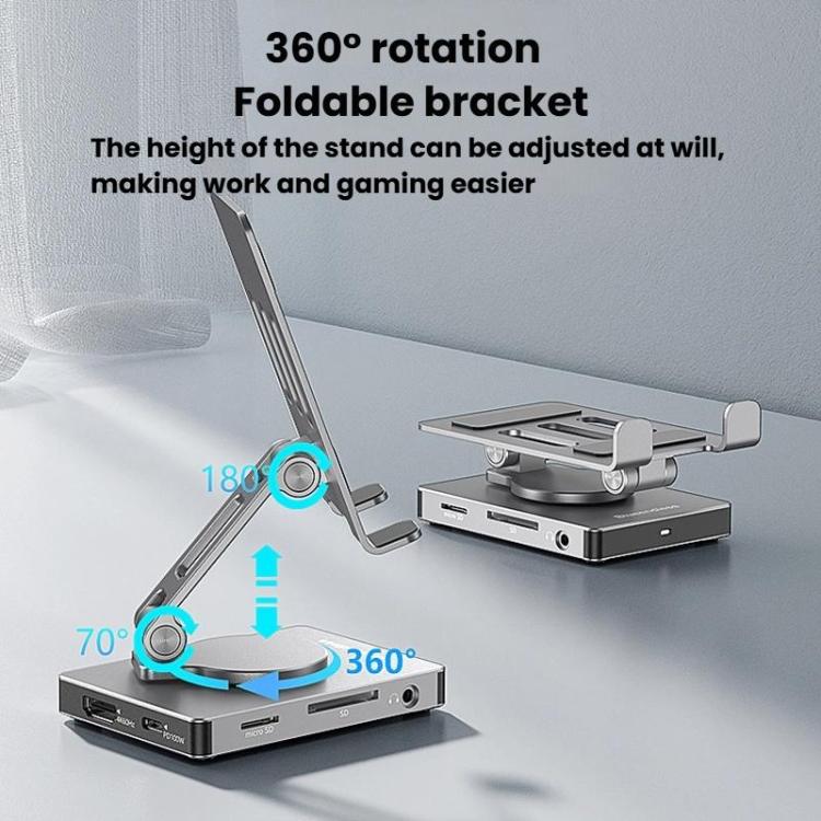 Base de carga con soporte giratorio para teléfono Blueendless ST803, 8 In 1