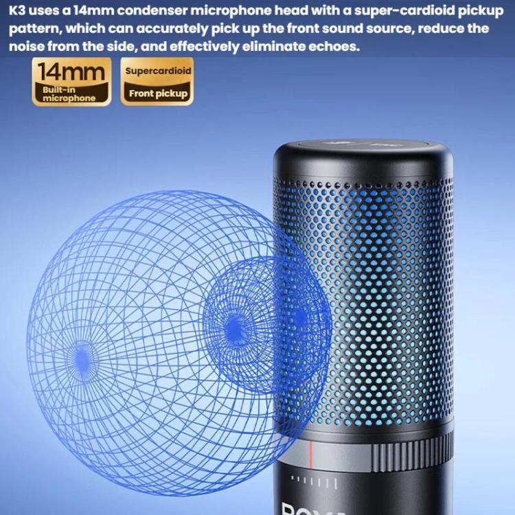 Micrófono de condensador para ordenador, teléfono, grabación de vídeo, recepción en directo, reducción de ruido, micrófono USB, K3