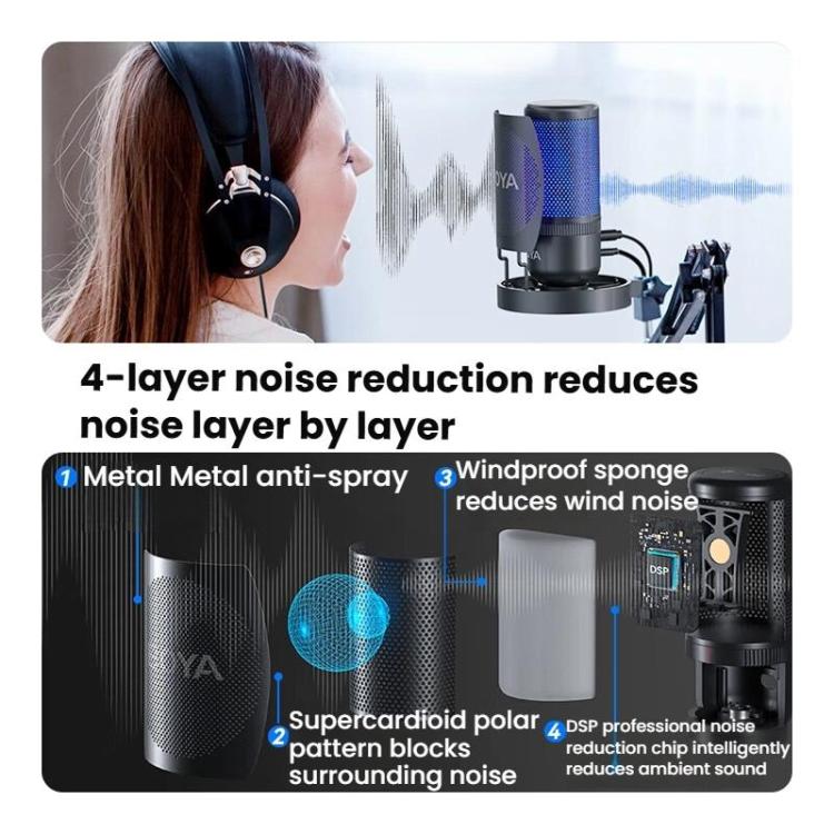 Micrófono de condensador para ordenador, teléfono, grabación de vídeo, recepción en directo, reducción de ruido, micrófono USB, K3