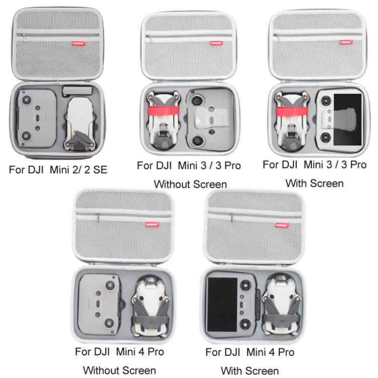 Bolsa de almacenamiento portátil impermeable y resistente a la presión WOKEMA, For DJI  Mini 2/ 2 SE, For DJI  Mini 3 / 3 Pro Without Screen, For DJI  Mini 3 / 3 Pro With Screen, For DJI  Mini 4 Pro Without Screen, For DJI  Mini 4 Pro With Screen