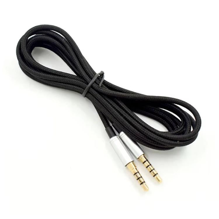 Cable de audio trenzado de 2 m para auriculares gaming Logitech Astro A10 / A40, Silver Plug Straight Through, Silver Plug Wired Controller, Black Plug Wired Controller