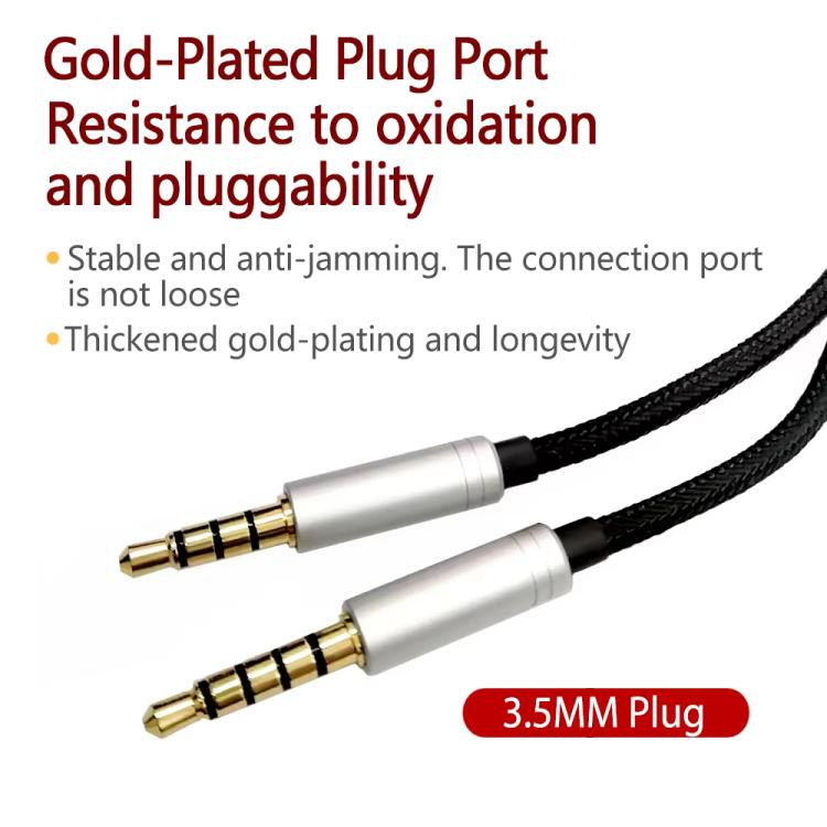 Cable de audio trenzado de 2 m para auriculares gaming Logitech Astro A10 / A40, Silver Plug Straight Through, Silver Plug Wired Controller, Black Plug Wired Controller