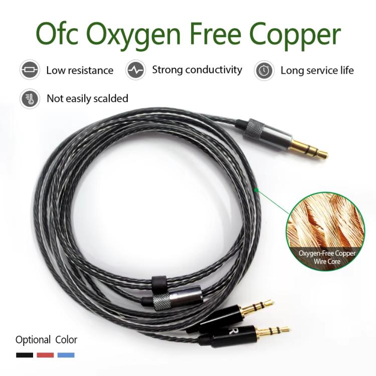 Cable de audio de repuesto para auriculares de 3,5 mm a doble 2,5 mm, compatible con Sol Republic Master Tracks HD V8 V10 V12 X3., 1.2m