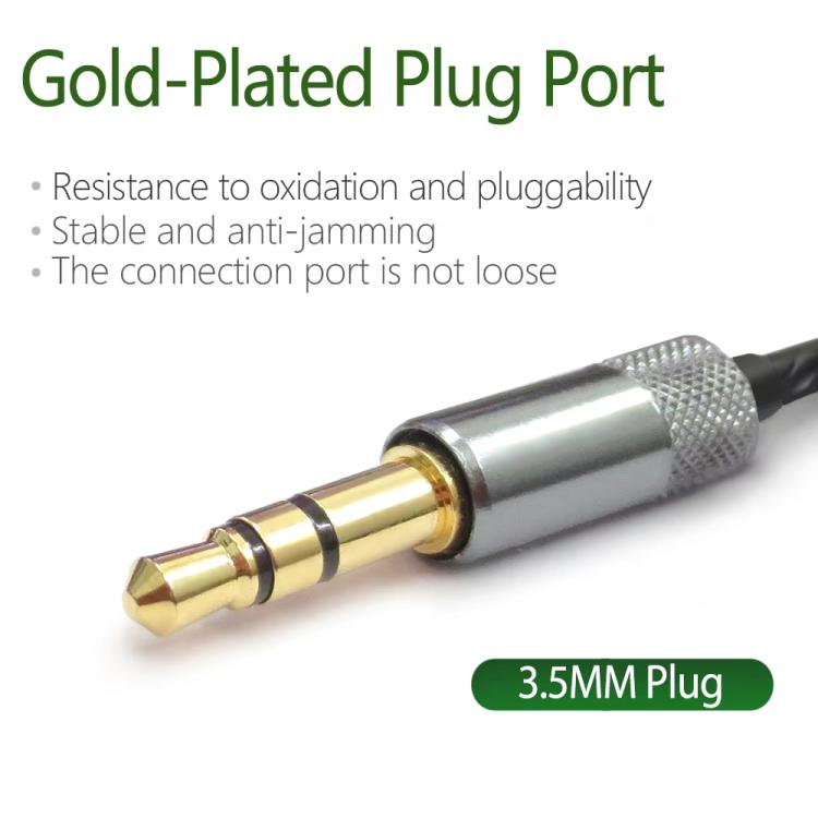Cable de audio de repuesto para auriculares de 3,5 mm a doble 2,5 mm, compatible con Sol Republic Master Tracks HD V8 V10 V12 X3., 1.2m
