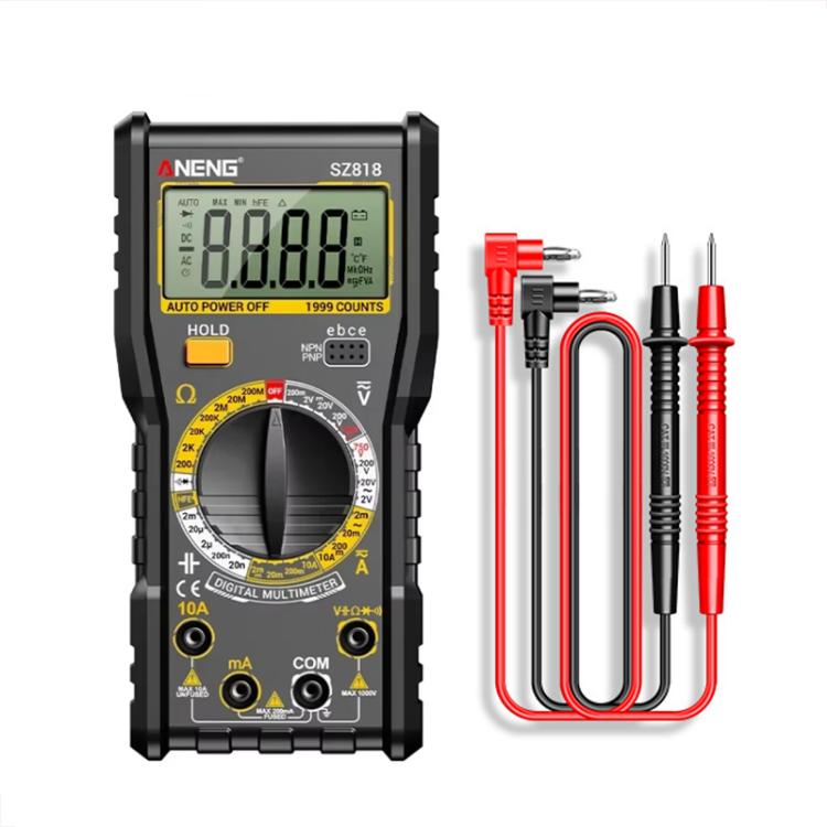 Multímetro digital con comprobador de voltaje con detección NCV para corriente/voltaje CA/CC, triodo hFE y herramienta de prueba de condensadores., ANENG SZ818, ANENG SZ818 Pro  Rechargeable