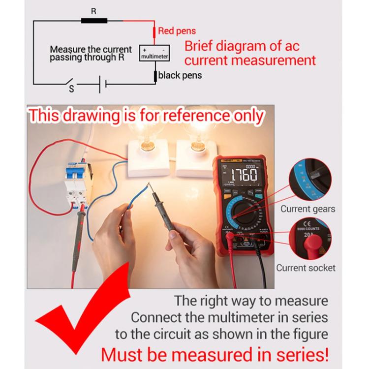Multímetro digital con comprobador de voltaje con detección NCV para corriente/voltaje CA/CC, triodo hFE y herramienta de prueba de condensadores., ANENG SZ818, ANENG SZ818 Pro  Rechargeable