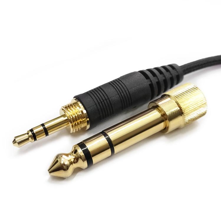 Cable de auriculares con conector en resorte de 2,5 mm a 3,5+6,35 mm para Sennheiser HD6 / HD8 / HD7 / HD598, ZS0229