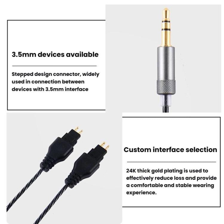 Cable de audio para auriculares Sennheiser HD414 / HD650 / HD600 / HD580 / HD660S, 2m, 1.2m