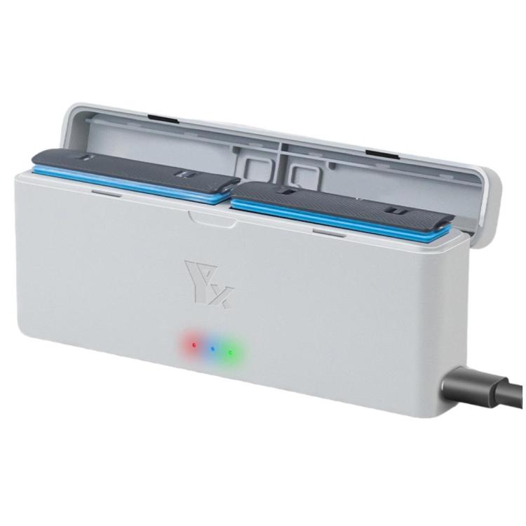 Estuche de almacenamiento con cargador inteligente de 2 ranuras para Insta360 X4 YX y concentrador de carga de batería., Gray