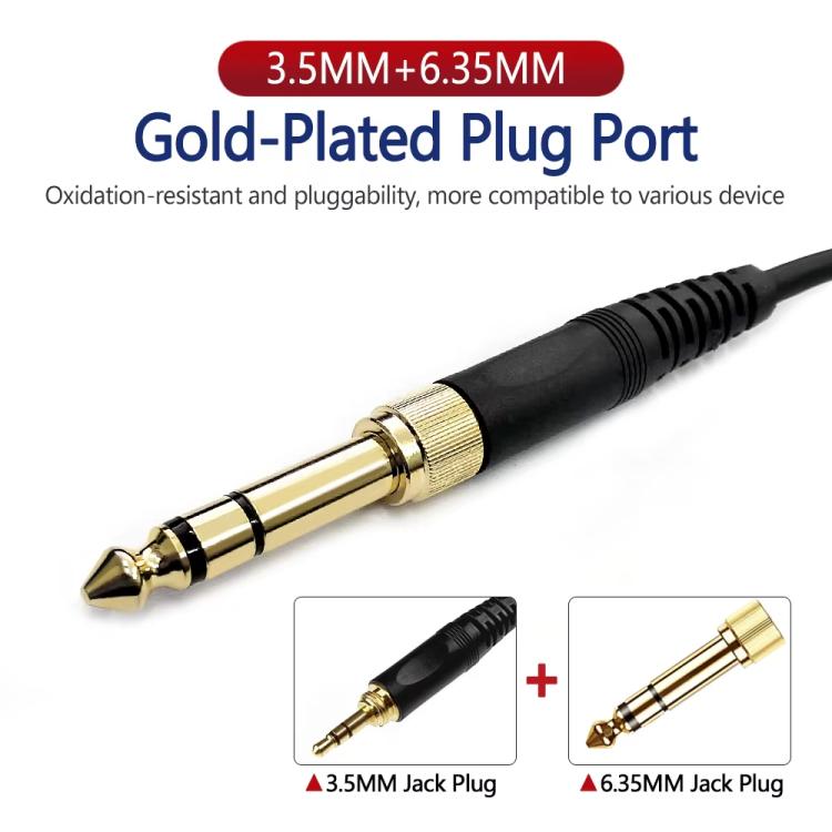 Cable para auriculares con conector de 6,35 mm para AKG Q701 Q702 K712 K240, 1.5-4.5m Spring, 3m Straight