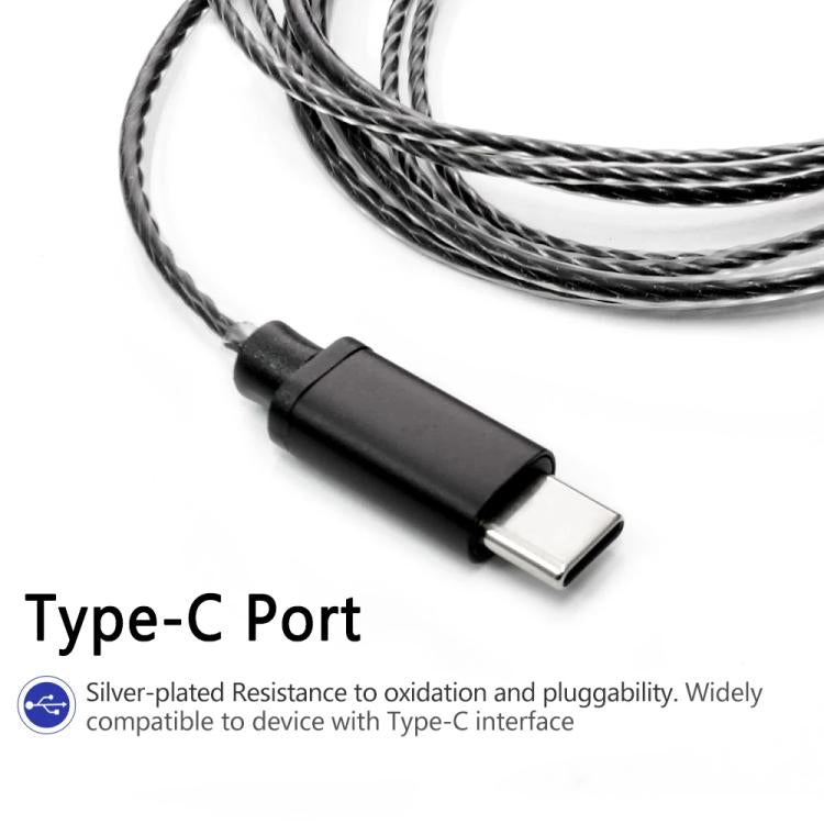 Cable de 1,2 m con conector USB tipo C a MMCX para auriculares Shure SE215 / SE315 / SE425 / SE535 / SE846, Inline Control, Standard
