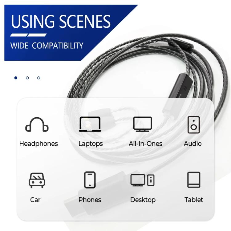 Cable de 1,2 m con conector USB tipo C a MMCX para auriculares Shure SE215 / SE315 / SE425 / SE535 / SE846, Inline Control, Standard