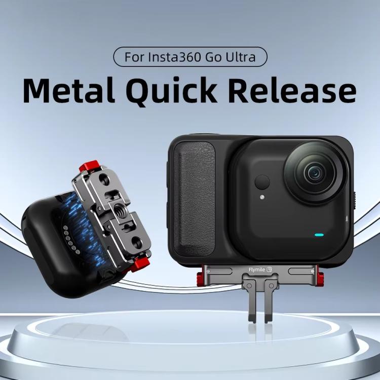 Adaptador magnético de liberación rápida Flymile para Insta360 Go Ultra. Accesorio de extensión de montaje de aleación de aluminio., Go Ultra