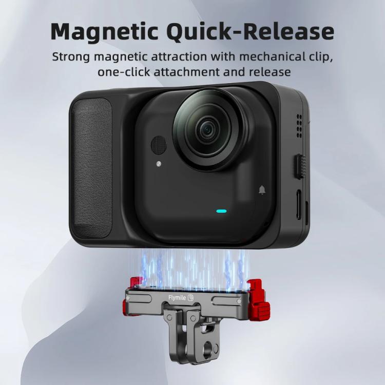 Adaptador magnético de liberación rápida Flymile para Insta360 Go Ultra. Accesorio de extensión de montaje de aleación de aluminio., Go Ultra